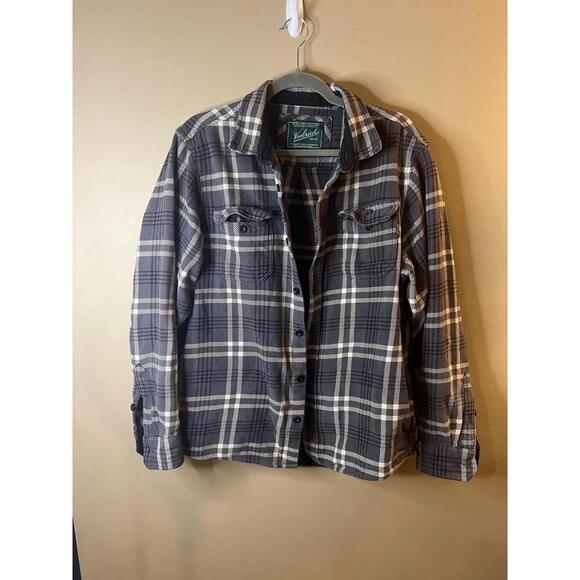Woolrich Plaid Long Sleeve Button Up Shacket Chest Pockets Mens Large - Picture 1 of 9